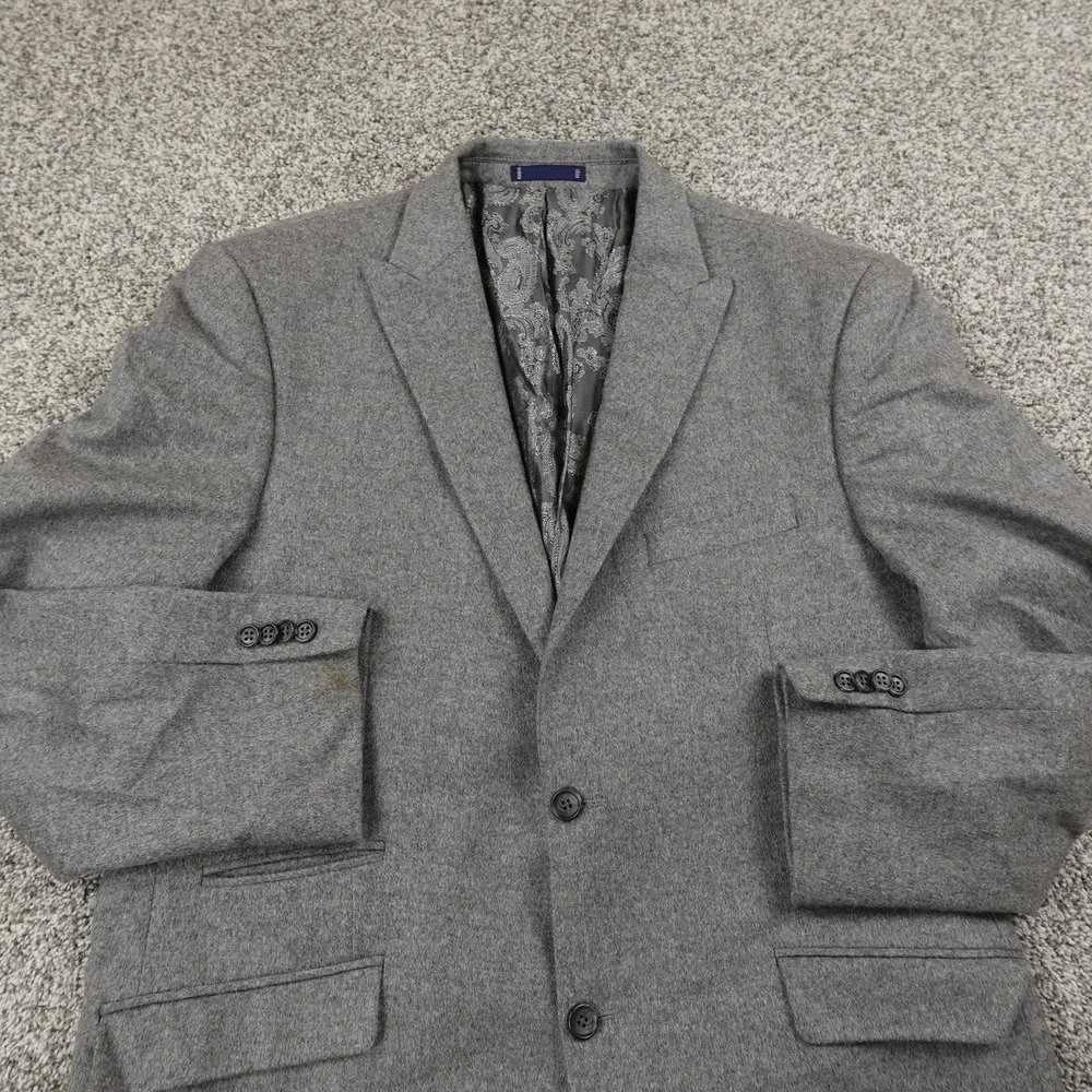 Paul Fredrick Blazer Mens 42 Gray Cashmere Sport Coat Suit Jacket Paisley‎ Lined
